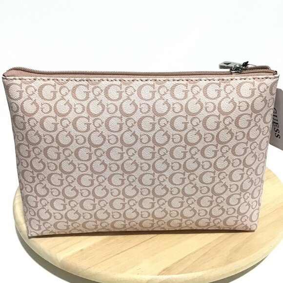 Guess Cosmetic Travel Make Up Toiletry Pouch Bag Junction Travel 2Pcs Blush/Pink - Picture 5 of 8